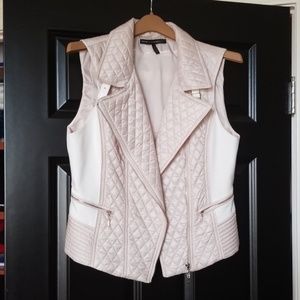 WHBM cream and champagne vest.